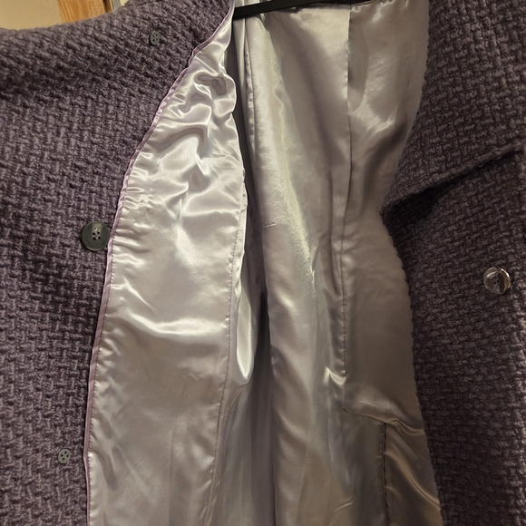 Women's Calvin Klein Gray Knit Tie Waist Button Down Pea Coat, Size XXL - Picture 5 of 11